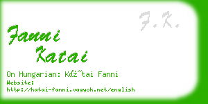 fanni katai business card